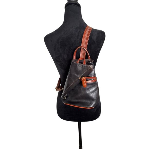 Genuine Leather Sling Backpack – Rare Longchamp Style Lookalike - Picture 8 of 10